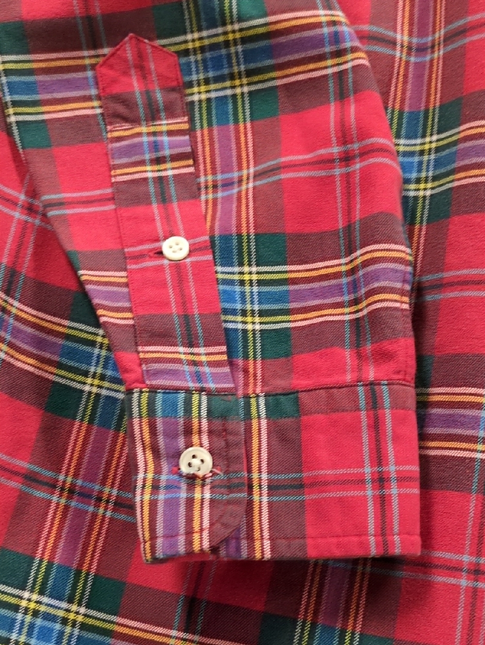 Ralph Lauren Vintage Red Plaid 100% Cotton Button Down Shirt Size Medium - Picture 7 of 11